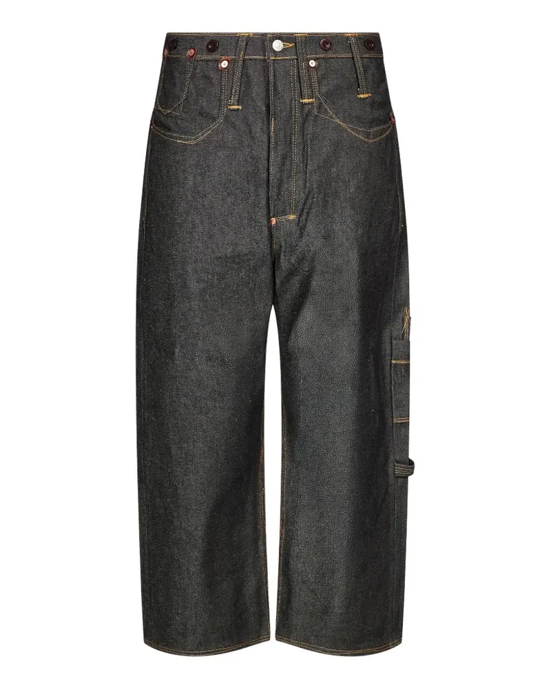 Junya Watanabe contrast-stitch straight-leg jeans - Schwarz Schwarz