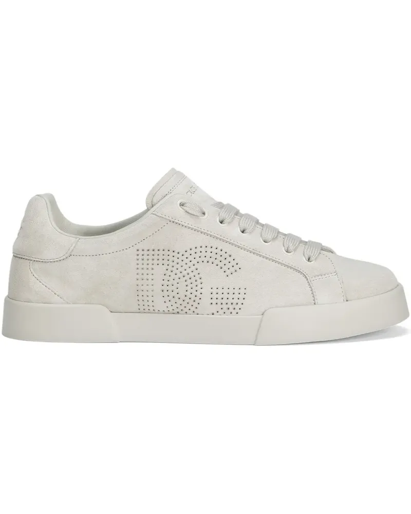 Dolce & Gabbana Sneakers mit perforiertem Logo - Nude Nude