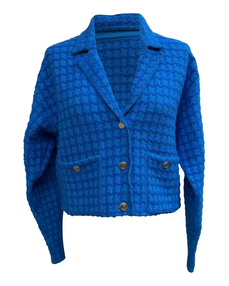 Sandro Tweed cropped blazer - Blau Blau