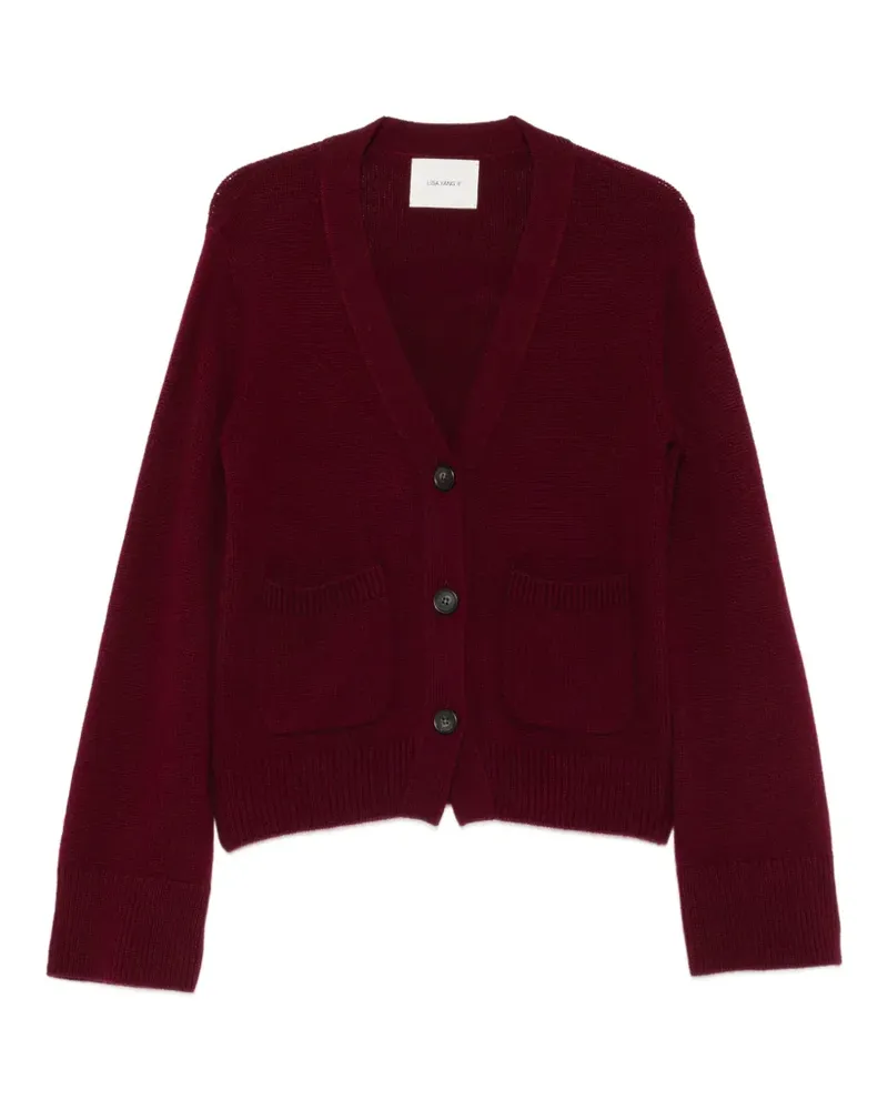 Lisa Yang Danni Cardigan mit V-Ausschnitt - Rot Rot