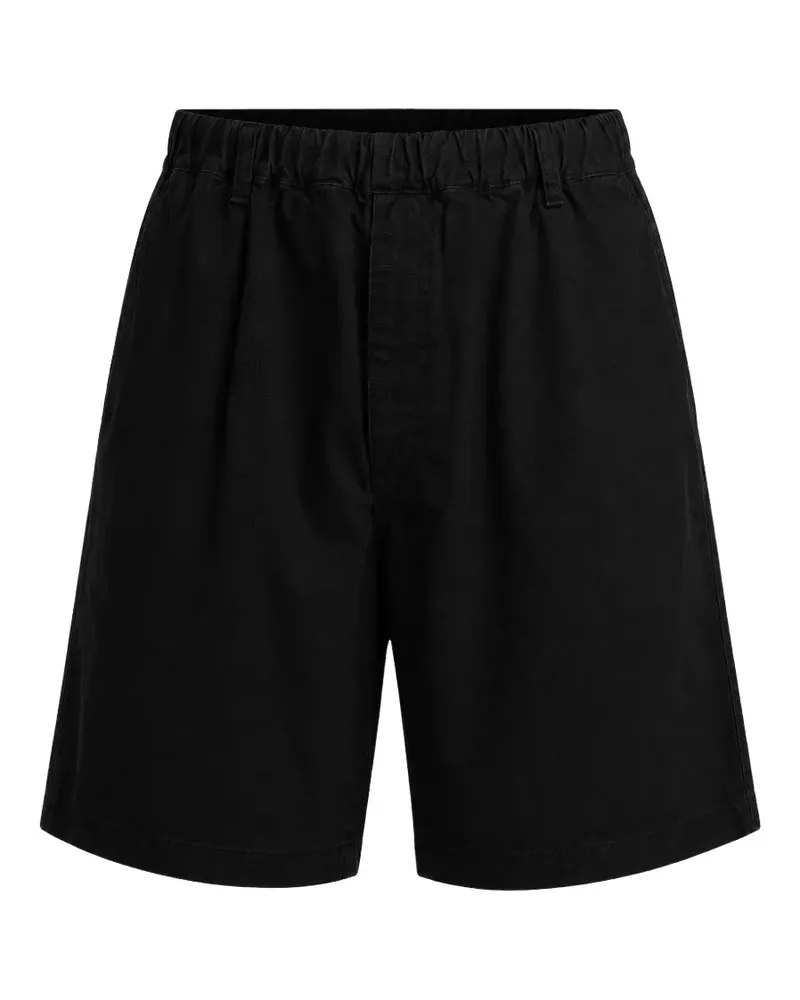 PAURA elasticated pleated shorts - Schwarz Schwarz