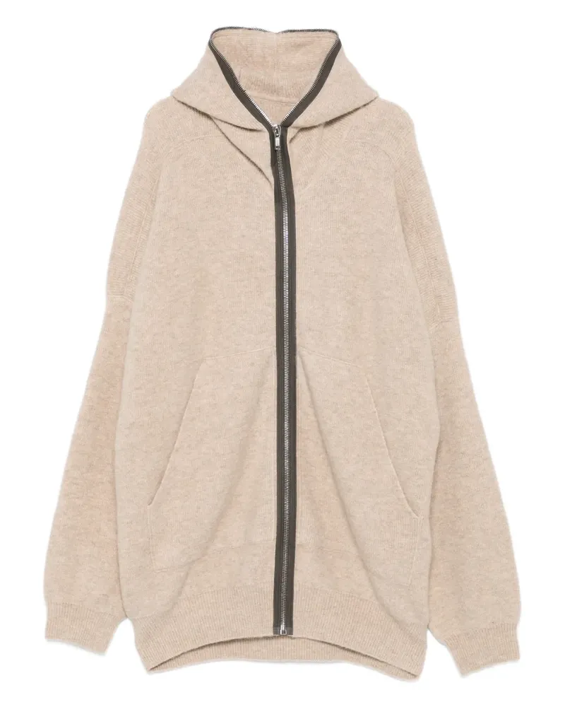 Rick Owens Kapuzencardigan mit Reißverschluss - Nude Nude