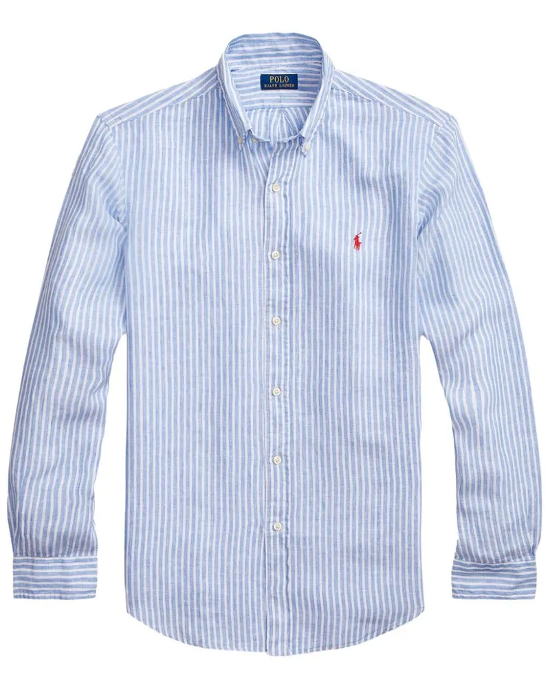 Ralph Lauren Leinenhemd mit Polo Pony-Stickerei - Blau Blau