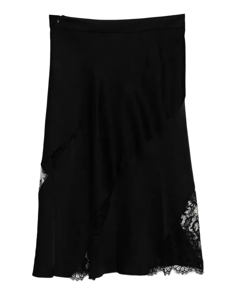Alexander McQueen lace-trim asymmetric skirt - Schwarz Schwarz