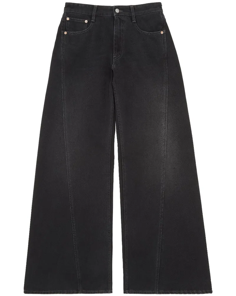 Maison Margiela Halbhohe Wide-Leg-Jeans Schwarz