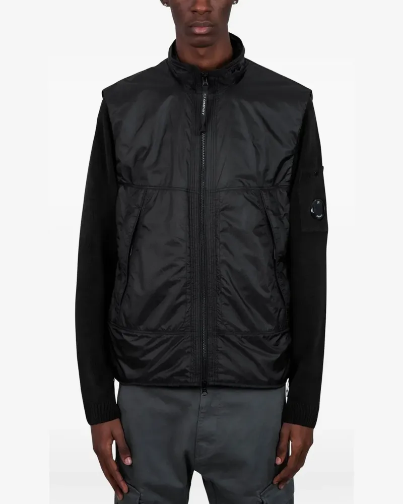 C.P. Company zip-up logo-detail gilet - Schwarz Schwarz