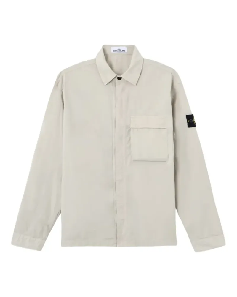 Stone Island garment-dyed flap-pocket shirt - Nude Nude
