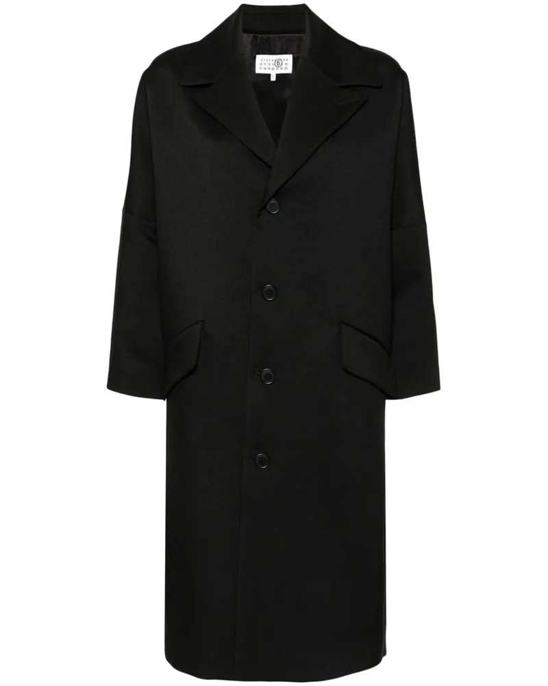 Maison Margiela Mantel mit Ziernähten - Schwarz Schwarz