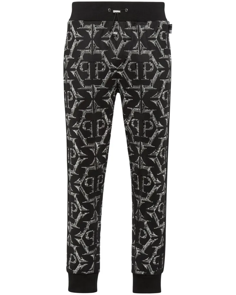 Philipp Plein Jogginghose mit Logo-Print - Schwarz Schwarz