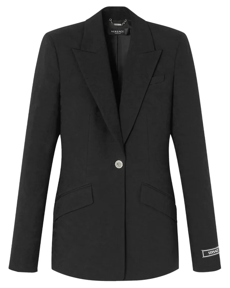 Versace Sakko mit Logo-Applikation - Schwarz Schwarz