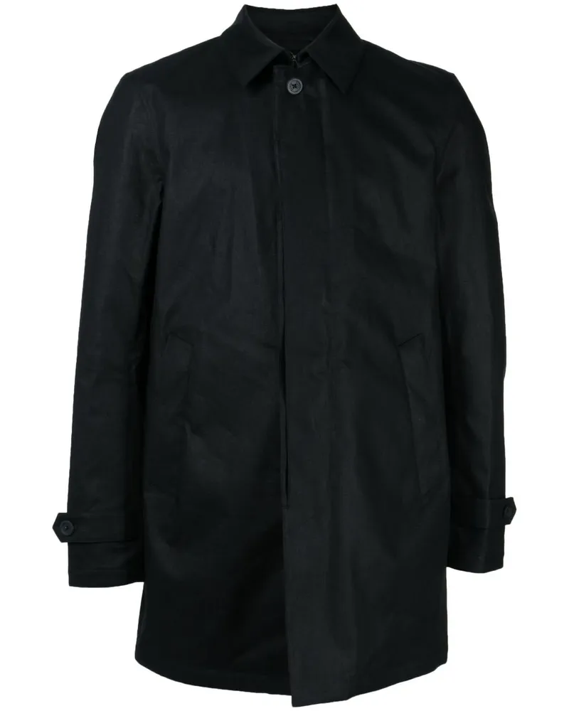 Herno Klassische Hemdjacke aus Leinen Schwarz