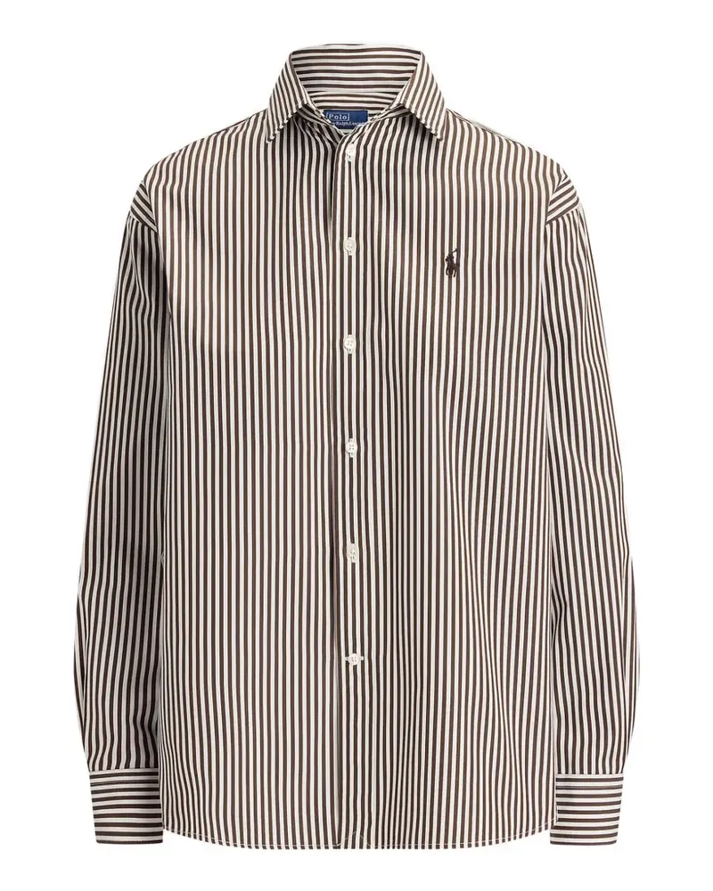 Ralph Lauren striped embroidered-logo shirt - Braun Braun