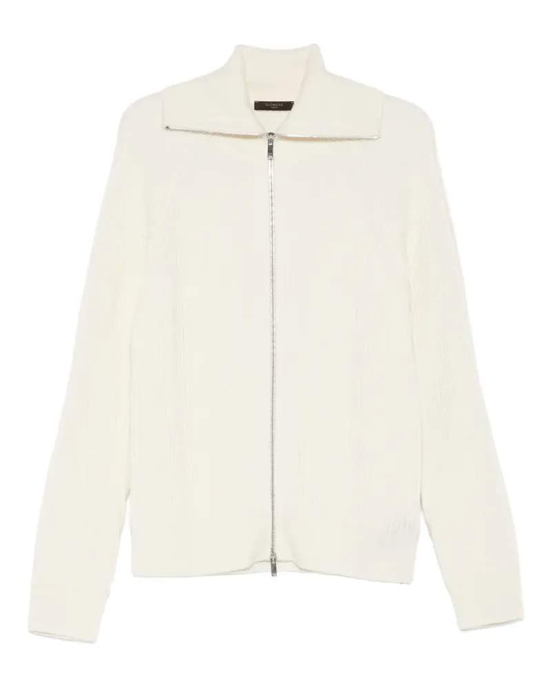 Incotex Cardigan mit Reißverschluss - Weiß Weiß