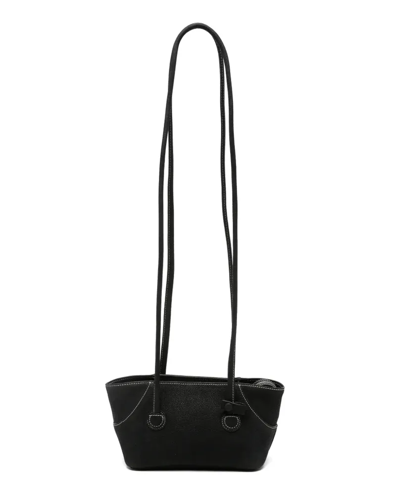 Marge Sherwood Kleine Boat Schultertasche mit Kontrastnähten - Schwarz Schwarz
