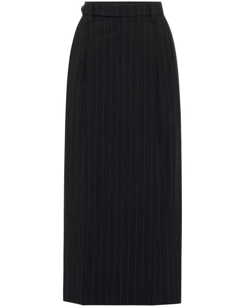 Brunello Cucinelli Midirock mit Nadelstreifen - Blau Blau