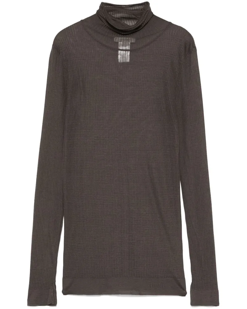 Christophe Lemaire Fein gerippter Pullover - Braun Braun