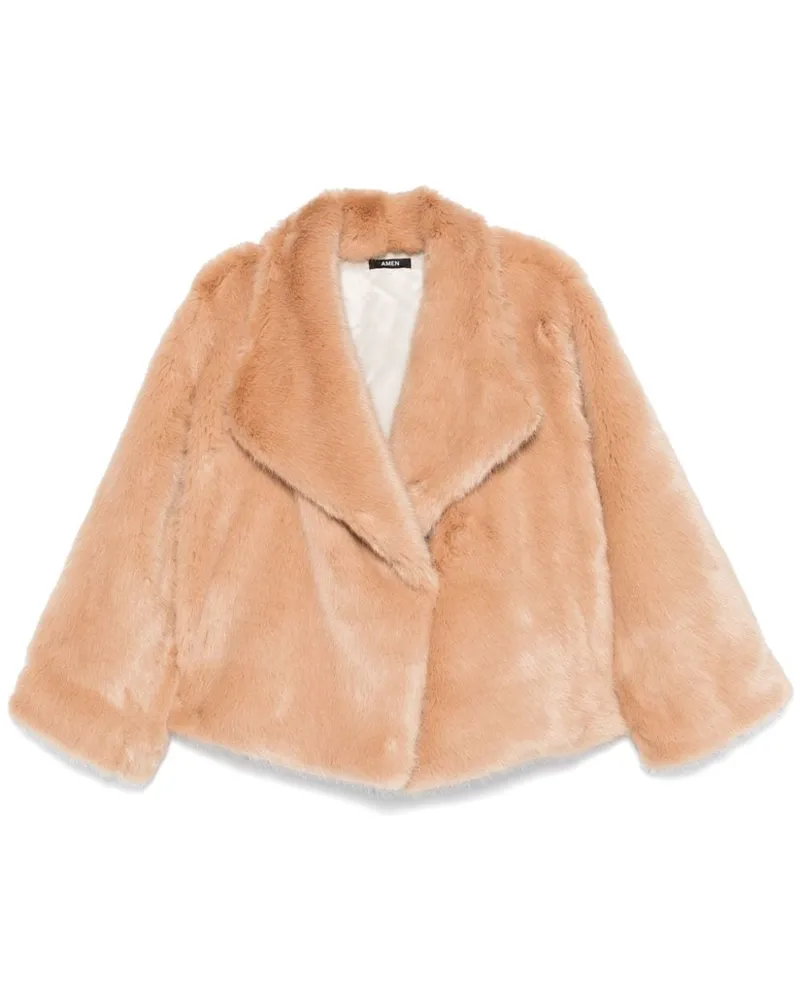 Amen Jacke aus Faux Fur - Nude Nude
