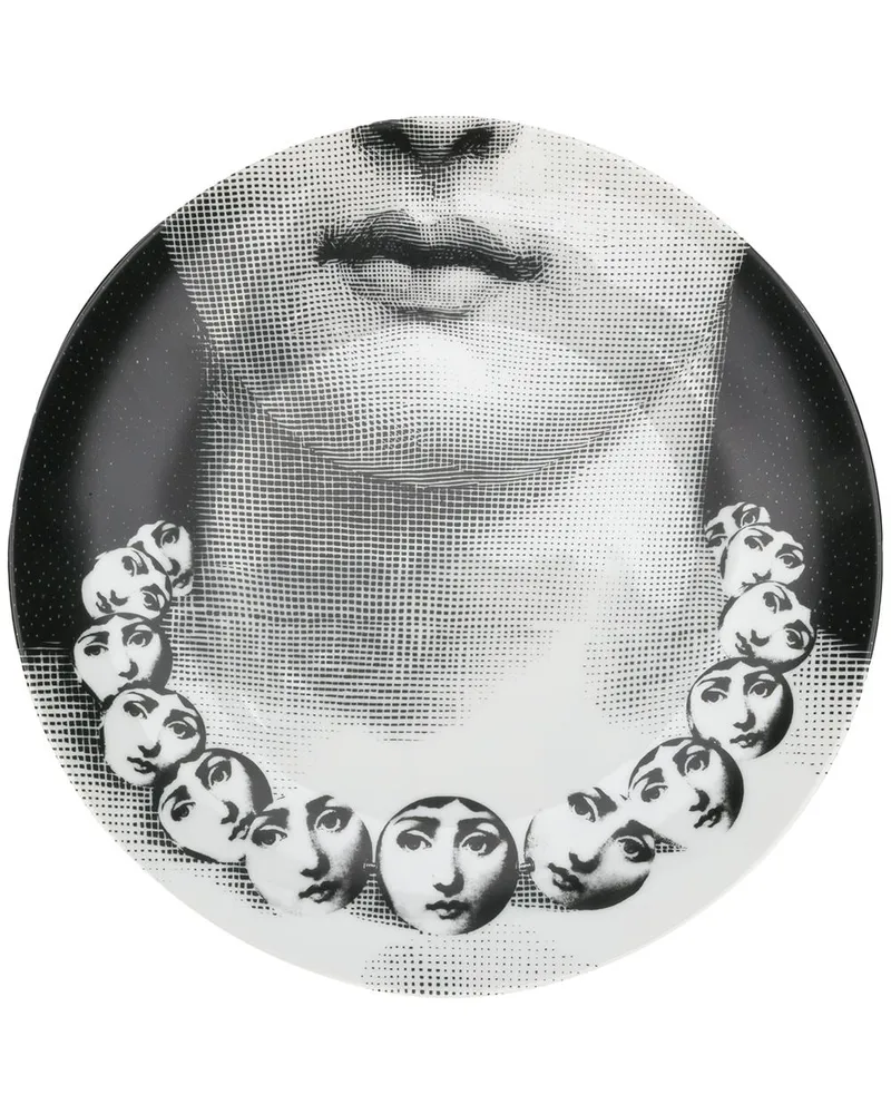 Fornasetti Klassischer Wandteller Schwarz