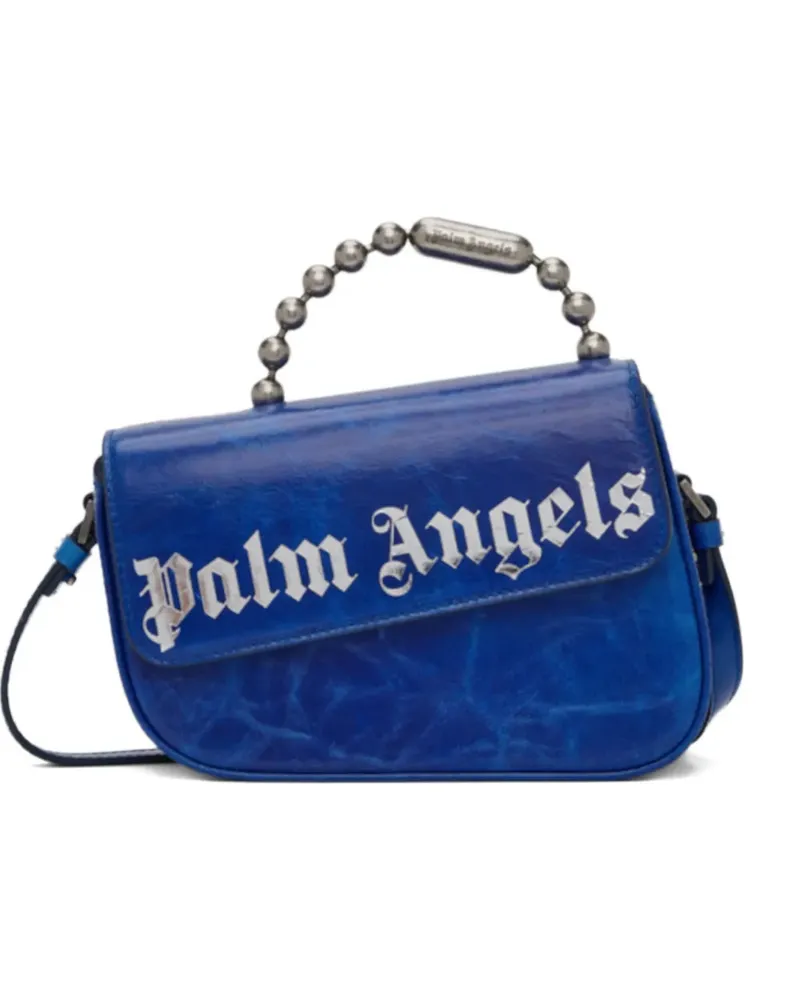 Palm Angels logo asymmetric shoulder bag - Blau Blau