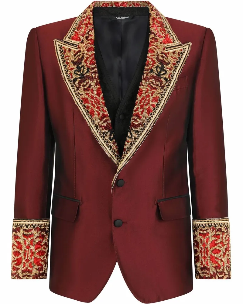Dolce & Gabbana Sicilia-Fit-Smoking mit Strassverzierung - Rot Rot