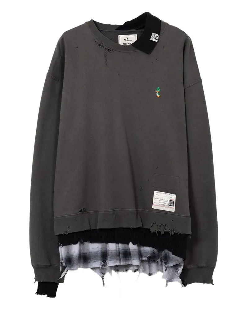 MIHARAYASUHIRO Sweatshirt im Layering-Look - Schwarz Schwarz