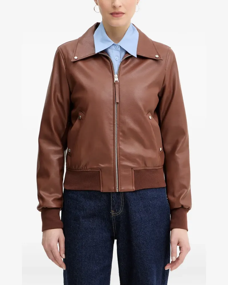 Silvian Heach Eldar zip-up bomber jacket - Braun Braun