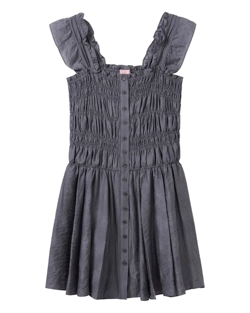 b+ab Gesmoktes Minikleid - Grau Grau