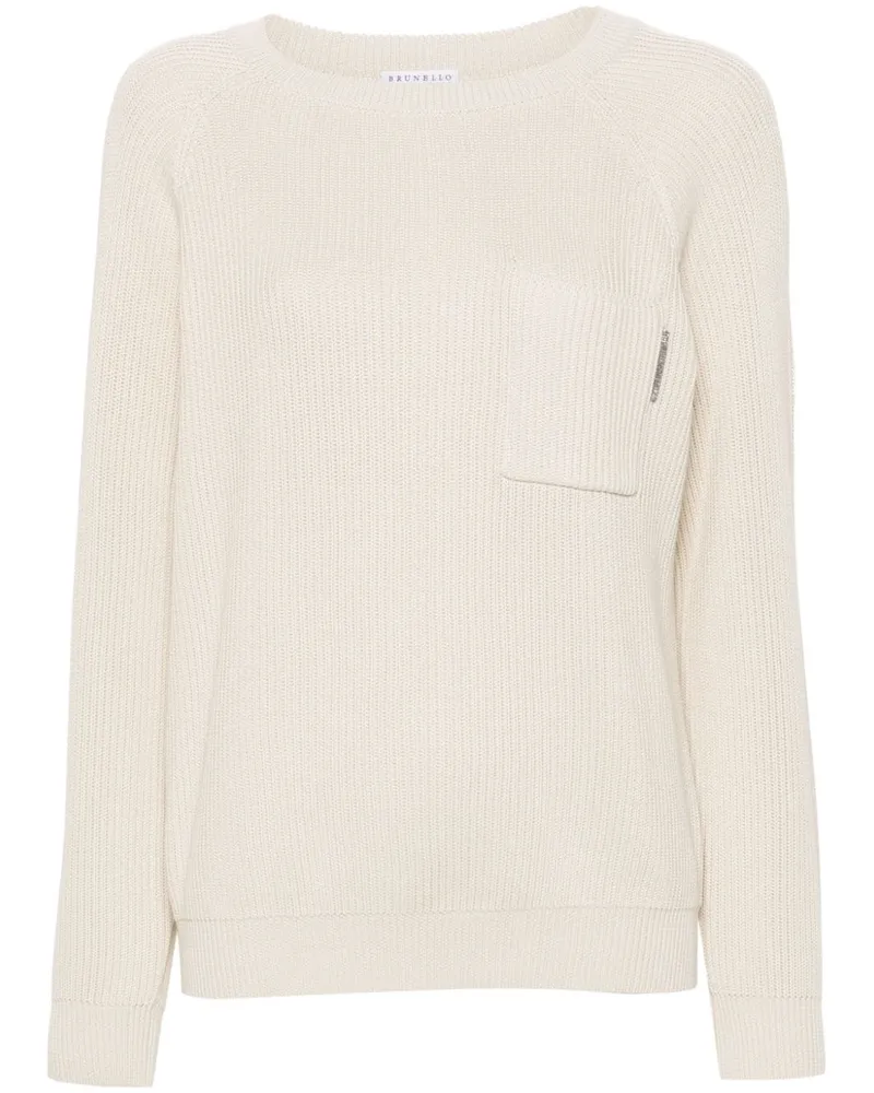 Brunello Cucinelli Gerippter Strickpullover - Nude Nude