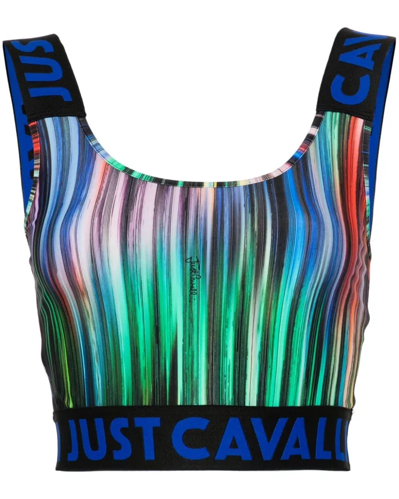 Just Cavalli Cropped-Top mit Print - Blau Blau