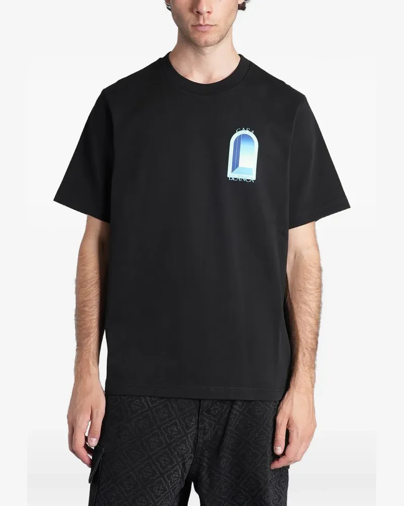 Casablanca Paris L'Arche T-Shirt mit Farbverlauf - Schwarz Schwarz