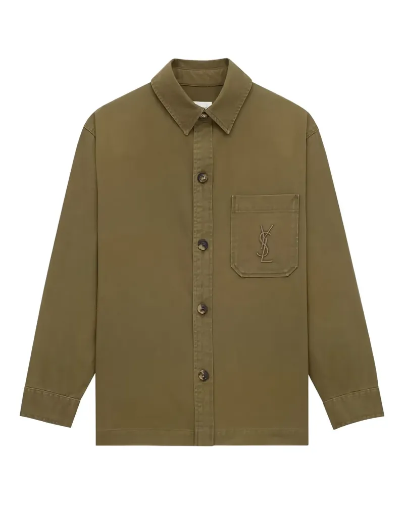 Saint Laurent Cassandre patch-pocket overshirt - Grün Grün