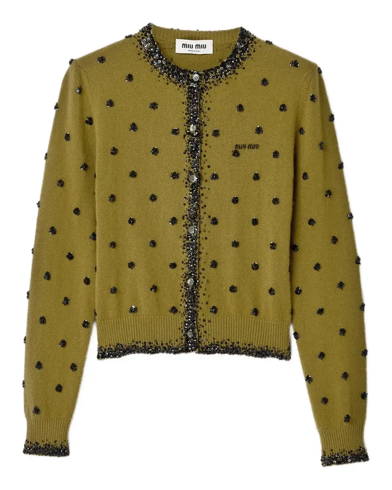 Miu Miu Bestickter Cardigan - Grün Grün