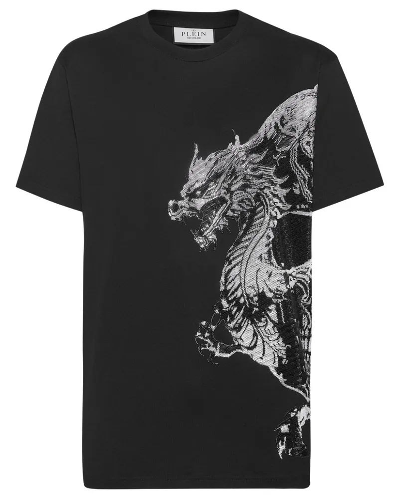 Philipp Plein T-Shirt mit Strassverzierung - Schwarz Schwarz