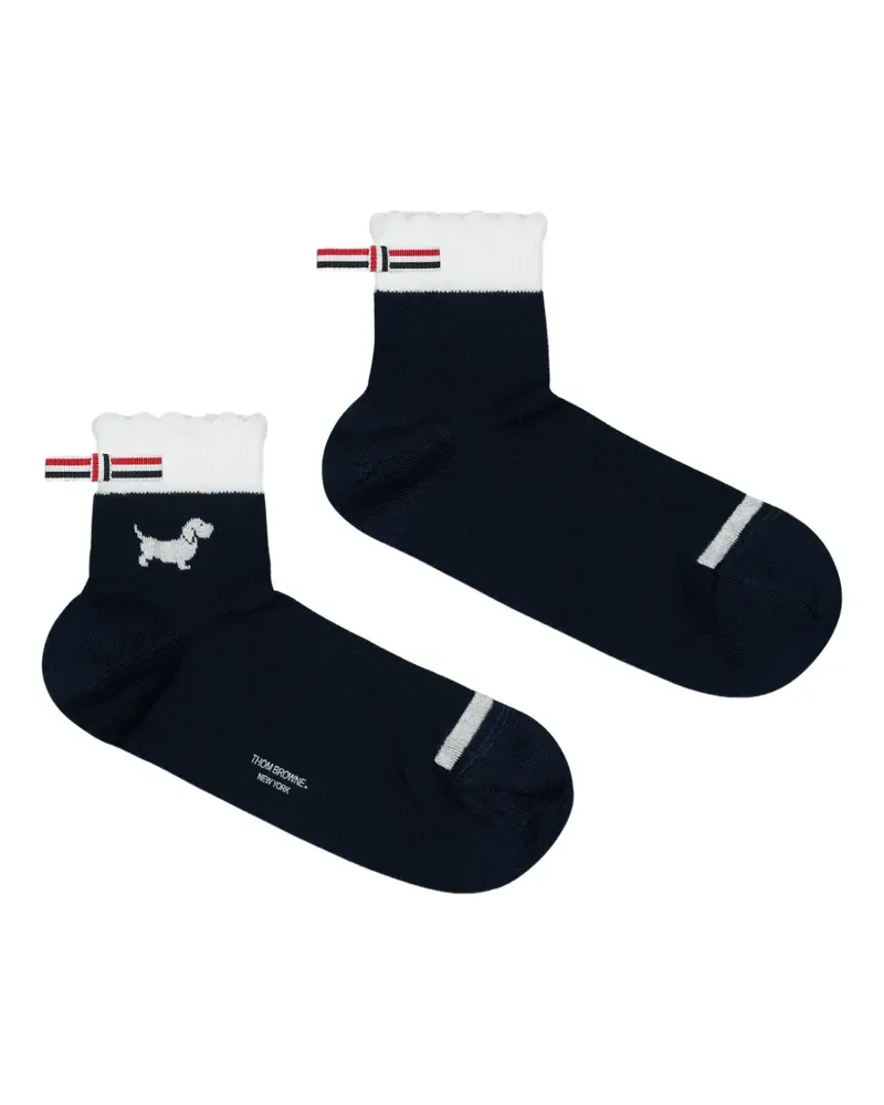 Thom Browne Socken mit Hector-Intarsie - Blau Blau