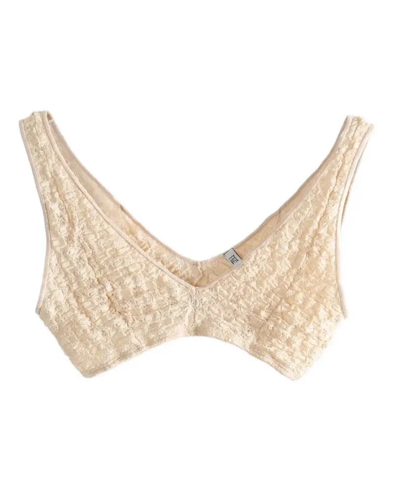 Baserange V-neck textured top - Nude Nude