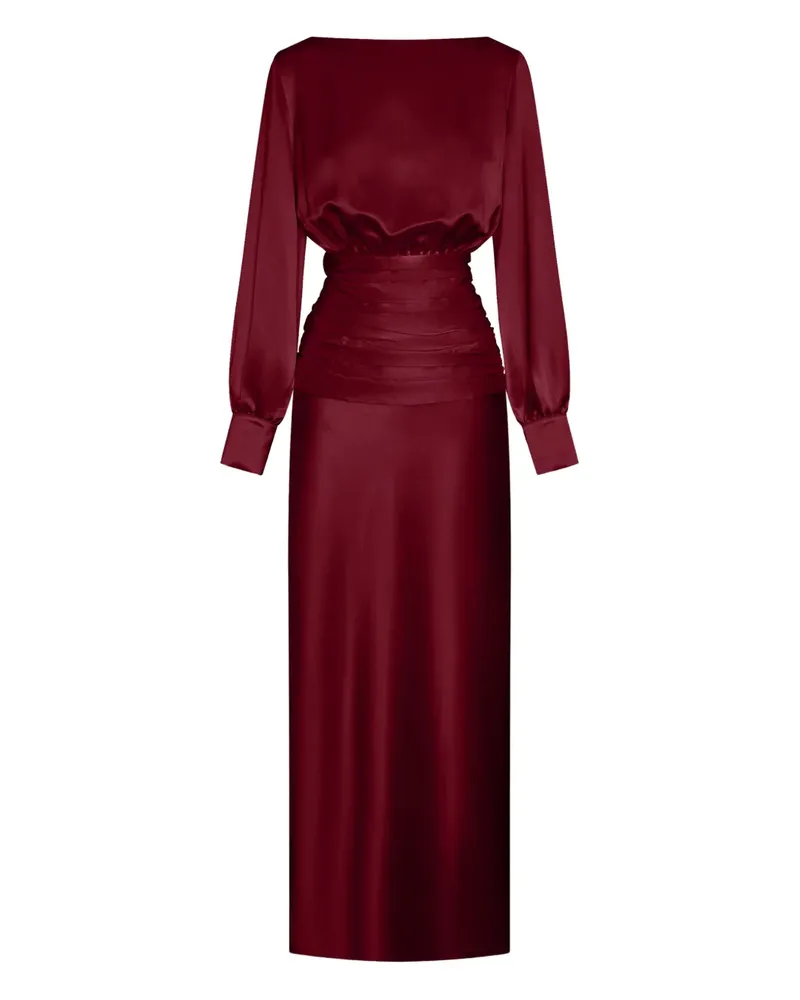 NICHOLAS Gerafftes Samina Maxikleid - Rot Rot