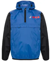 Comme des Garçons x K-Way Kapuzenjacke in Colour-Block-Optik Blau