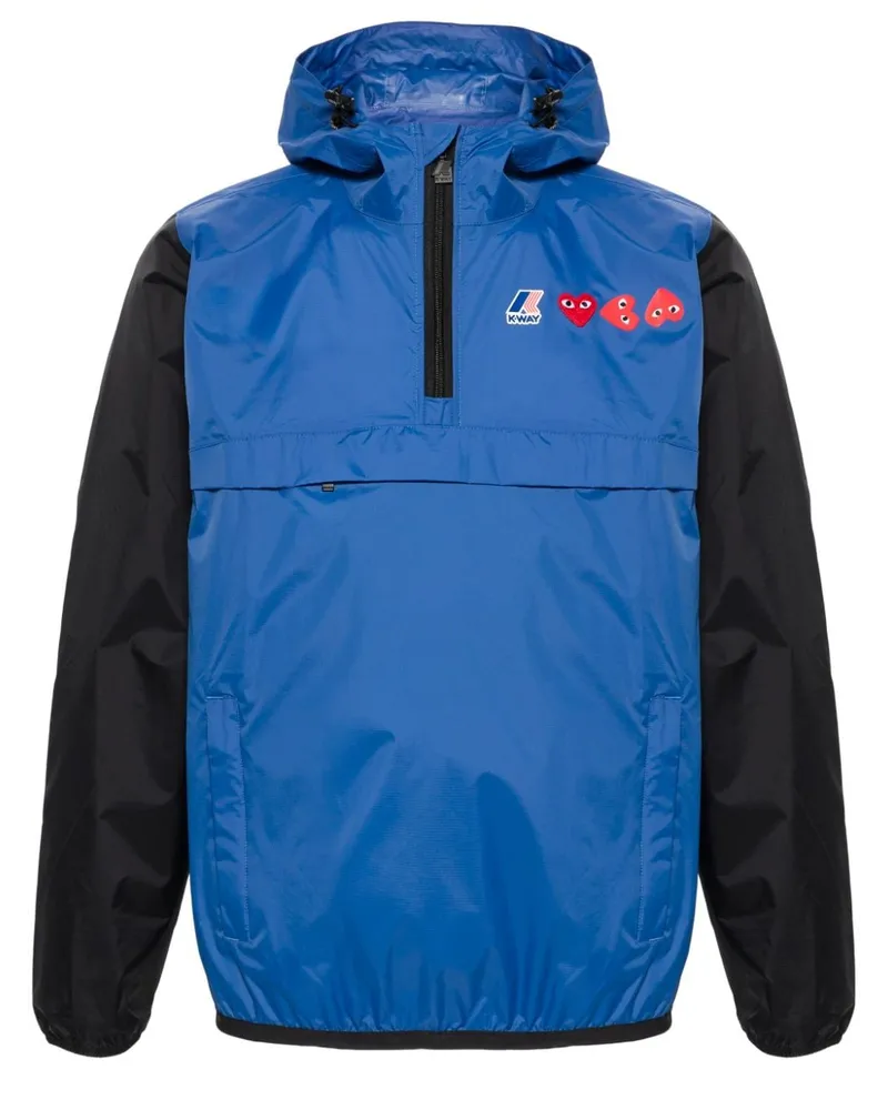 Comme des Garçons x K-Way leichte Jacke mit Herz-Patch - Blau Blau