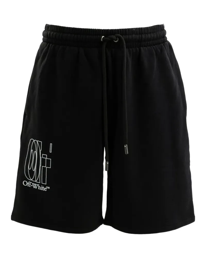 OFF-WHITE logo-detail sweat shorts - Schwarz Schwarz