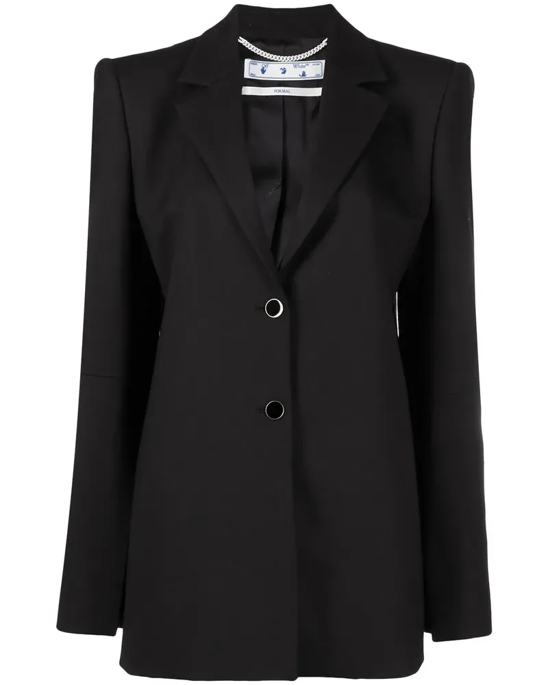 OFF-WHITE Blazer mit Logo-Print - Schwarz Schwarz
