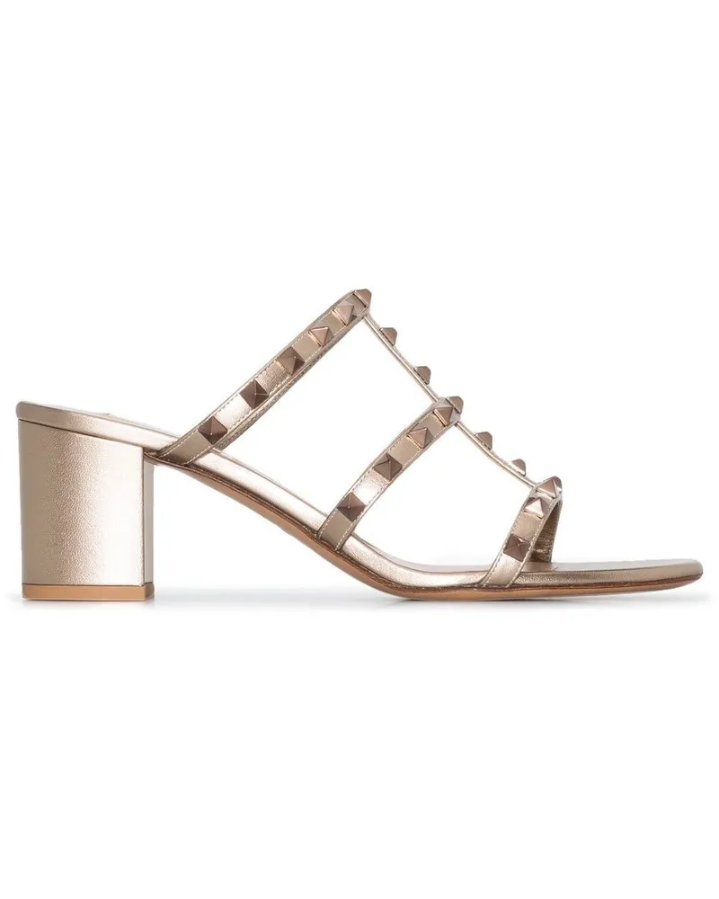 Valentino Garavani Rockstud Sandalen im Metallic-Look 60mm - Gold Gold