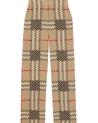 Burberry Weite Hose mit Pixel-Check Nude