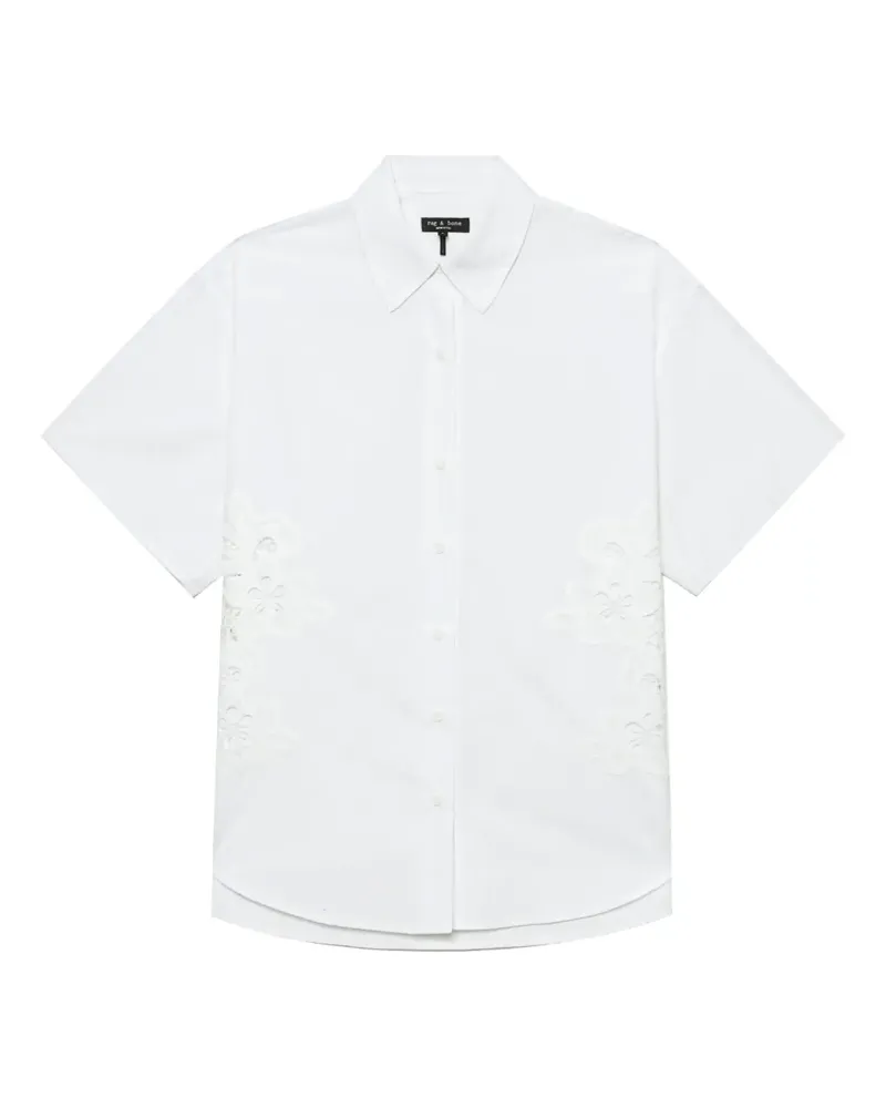Rag & Bone Hemd mit Blumenspitze-Einsatz - Weiß Weiß