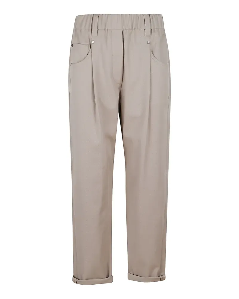 Brunello Cucinelli pleated elasticated-waist trousers - Nude Nude