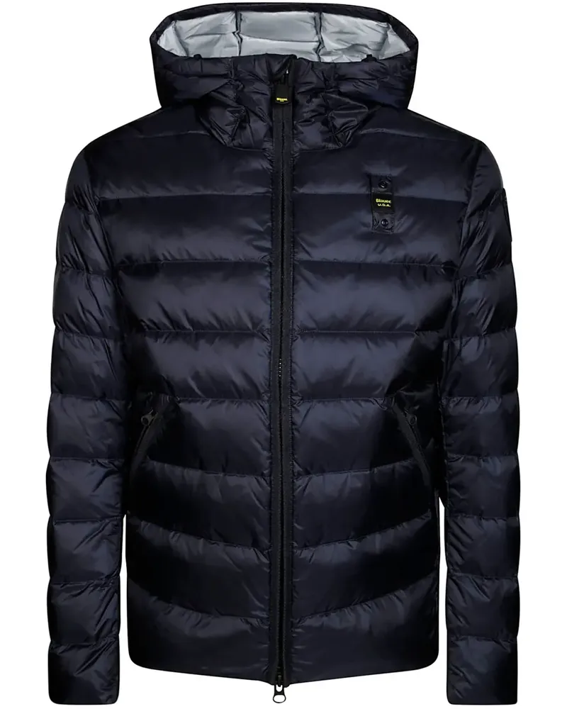 Blauer Daunenjacke mit Logo Blau