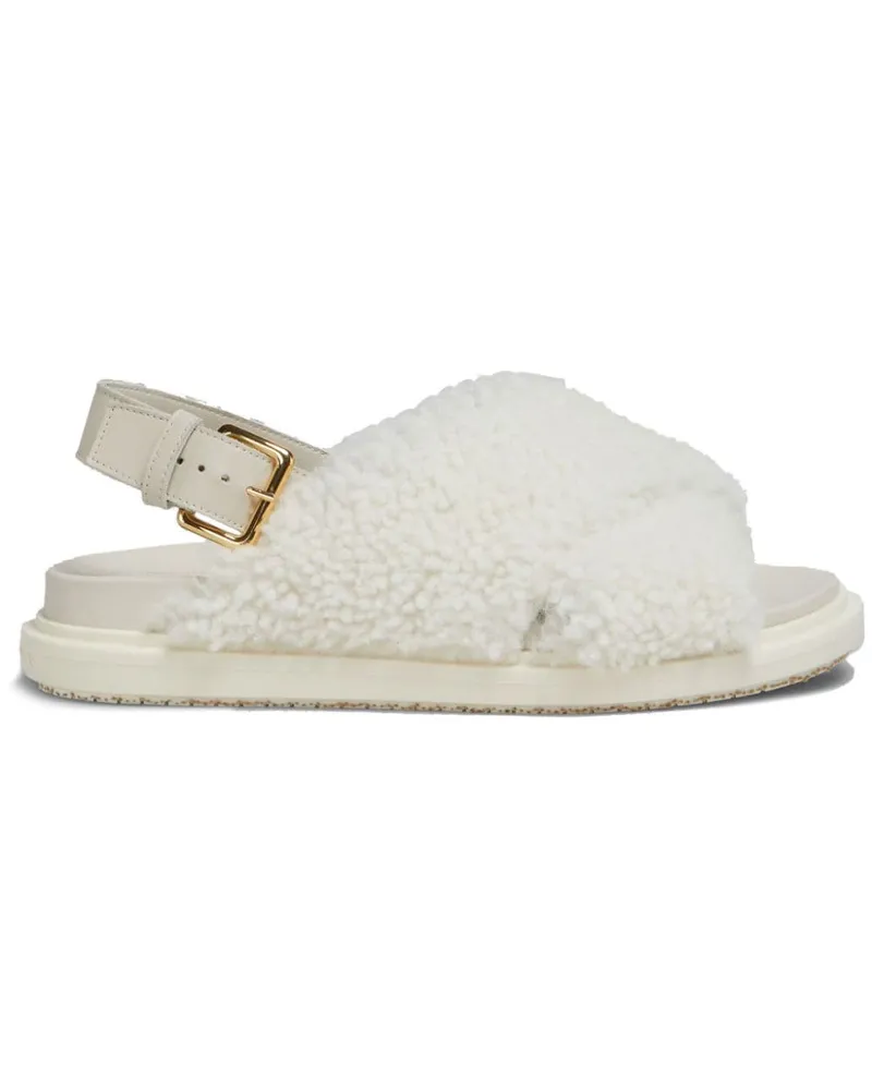 Marni Fußbett Shearling-Sandalen - Weiß Weiß