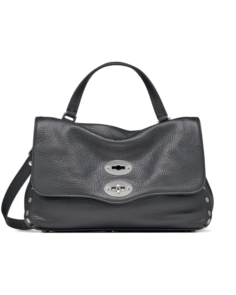 Zanellato Tote Bag mit Nieten und Drehverschluss - Blau Blau