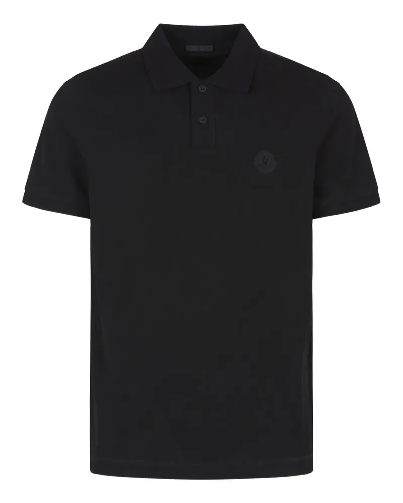 Moncler Poloshirt mit Logo-Print - Schwarz Schwarz