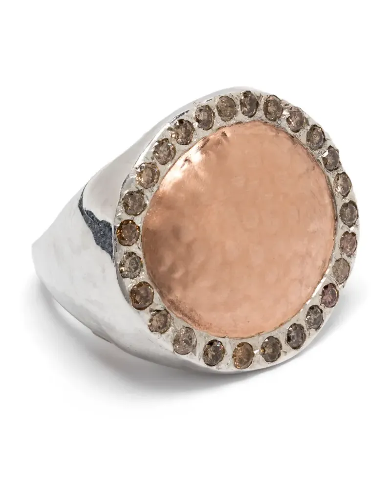 Rosa Maria Siegelring aus Sterlingsilber mit Diamant Silber