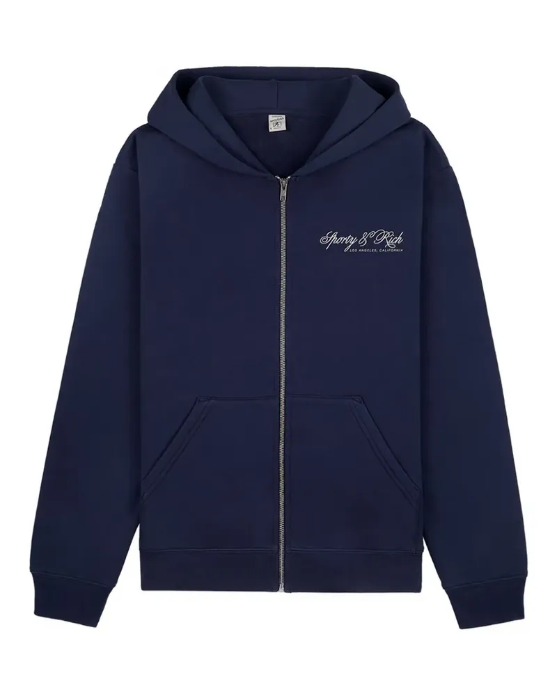 SPORTY & RICH zip hooded jacket - Blau Blau